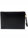 Tiny Cassandre Shiny Leather Zip Tablet Clutch Bag Black - SAINT LAURENT - BALAAN 4