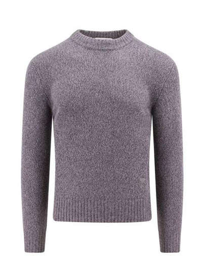 Men's Cashmere Blend Crew Neck Knit Top Grey - AMI - BALAAN 2