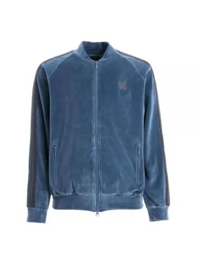 R C Track Jacket CPE Velor Smoke Blue NS251 - NEEDLES - BALAAN 1