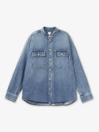 Denim Long Sleeve Shirt Blue - BOTTEGA VENETA - BALAAN 2