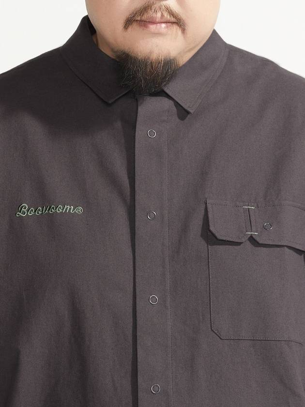 flannel work shirt charcoal - BOOVOOM - BALAAN 5