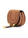 Gold Marcie Nano Saddle Shoulder Bag Brown - CHLOE - BALAAN 4