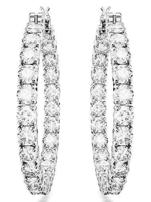 Matrix Hoop Earrings Silver - SWAROVSKI - BALAAN 2