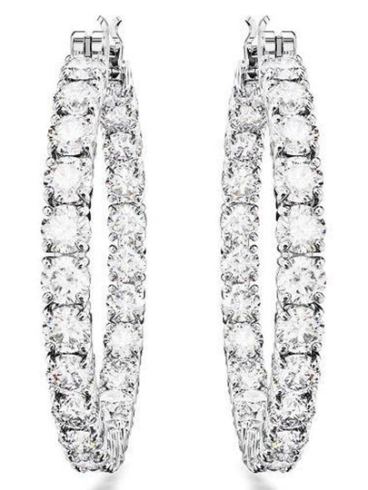 Matrix Hoop Earrings Silver - SWAROVSKI - BALAAN 2