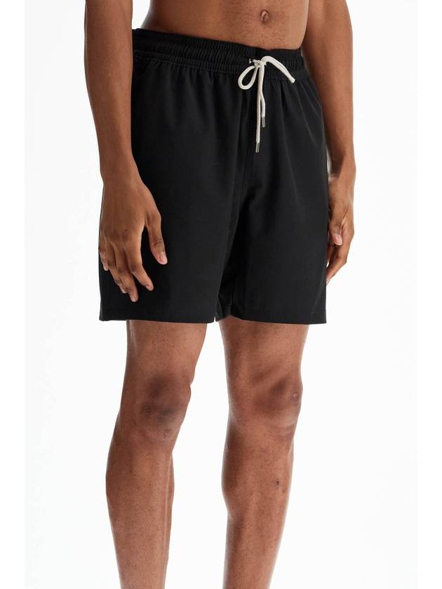 Embroidered Logo Drawstring Swim Shorts Black - POLO RALPH LAUREN - BALAAN 3