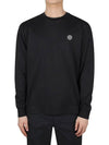 Logo Patch Long Sleeve T-Shirt Black - STONE ISLAND - BALAAN 1