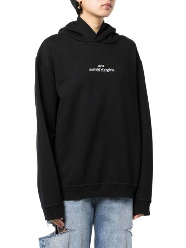 Riverse Embroidered Logo Hoodie Black - MAISON MARGIELA - BALAAN 3