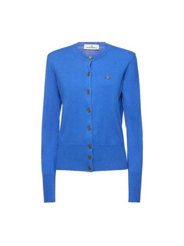 Bea Logo Cardigan Blue - VIVIENNE WESTWOOD - BALAAN 1