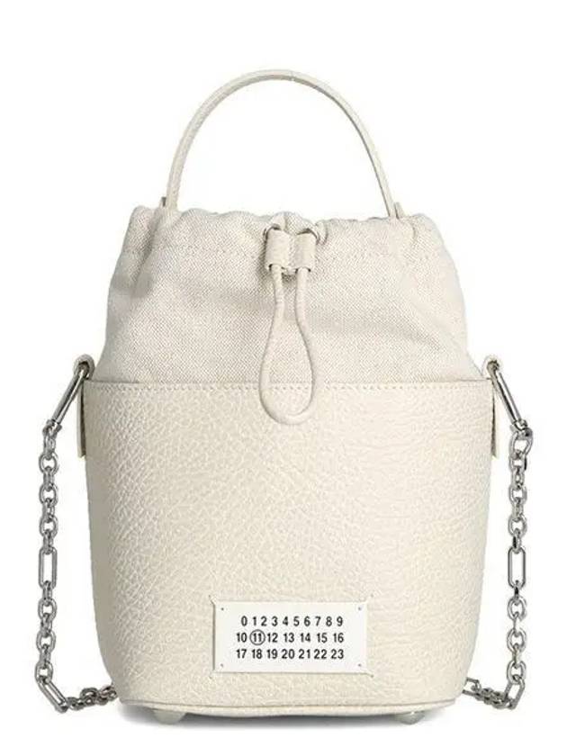 5AC Number Logo Texture Leather Bucket Bag Grey - MAISON MARGIELA - BALAAN 2