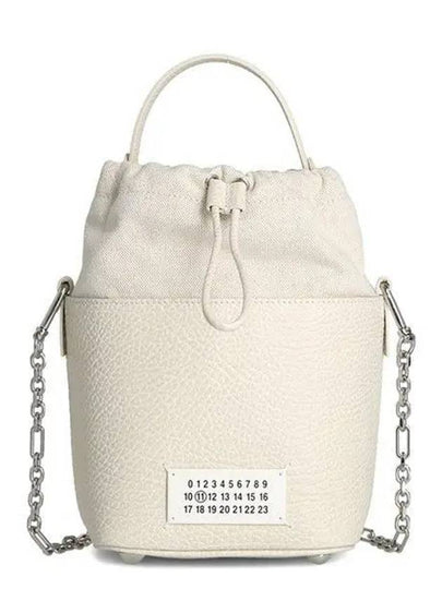 5AC Number Logo Texture Leather Bucket Bag Grey - MAISON MARGIELA - BALAAN 2