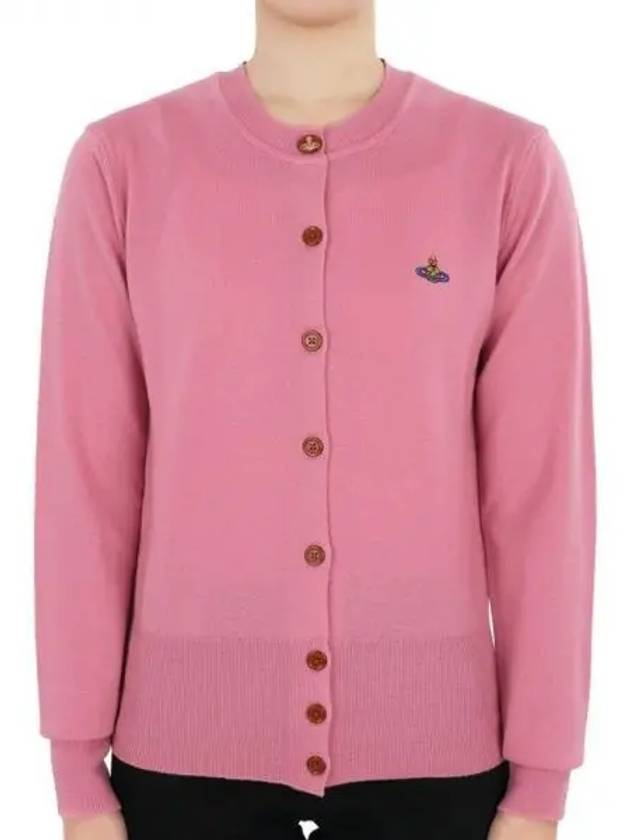 Bea Logo Wool Cardigan Pink - VIVIENNE WESTWOOD - BALAAN 2