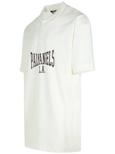 Palm Angels 'College' White Cotton Polo Shirt - PALM ANGELS - BALAAN 2