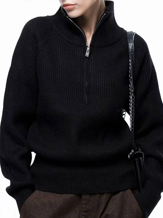 Four Woman Women s Soft Cable Half Zip up Knit Black W243TP01BK - CHANCE'S NOI - BALAAN 4