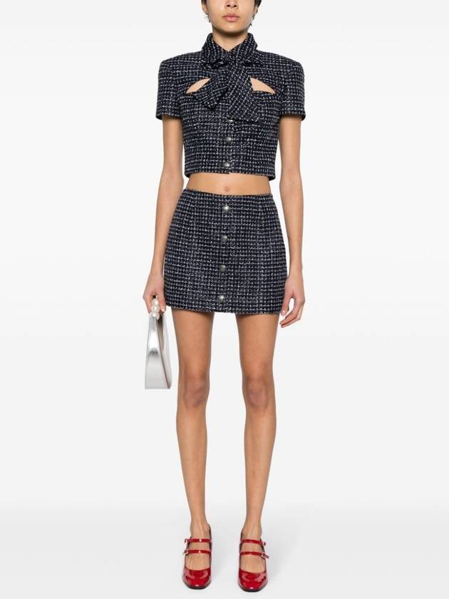 24 ss Sequin Check Tweed Mini Skirt FABX3634F42501844 B0711050424 - ALESSANDRA RICH - BALAAN 3