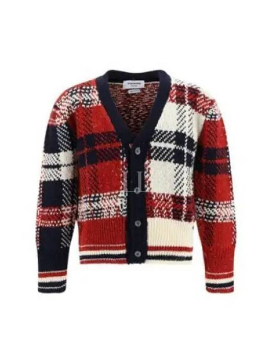 Donegal Tartan Check Cardigan - THOM BROWNE - BALAAN 2