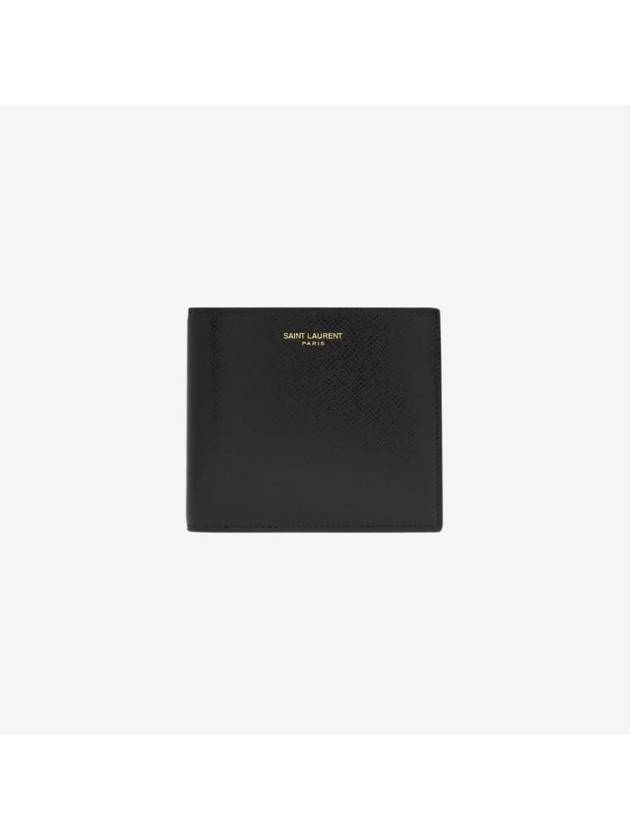 East West Coating Leather Half Wallet Black - SAINT LAURENT - BALAAN 2