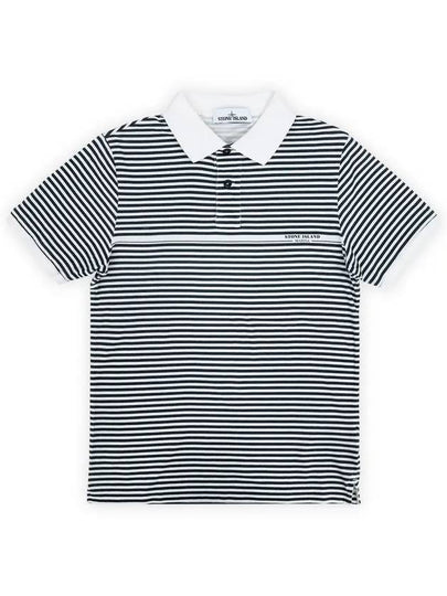 Stone Stripe Polo Shirt White Navy - STONE ISLAND - BALAAN 2