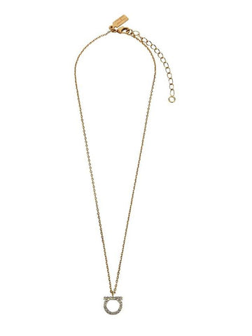 Gancini Crystals Necklace Gold - SALVATORE FERRAGAMO - BALAAN 1