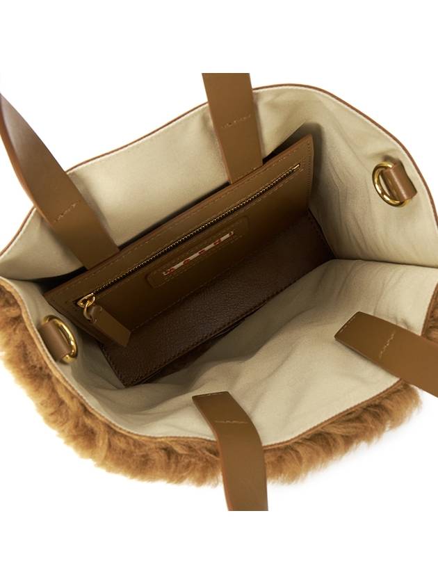 Shearling Museo Soft Mini Tote Bag Brown - MARNI - BALAAN 7