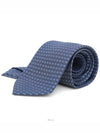 H logo tie marine blue color men s Faconnee twill - HERMES - BALAAN 1