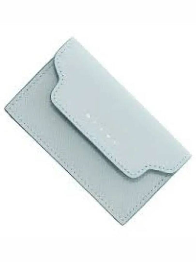 Saffiano Leather Trifold Half Wallet Aquamarine - MARNI - BALAAN 2