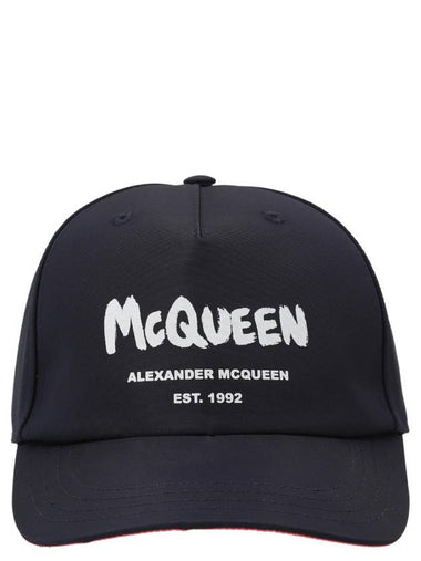 Graffiti Logo Printing Ball Cap Pink Navy - ALEXANDER MCQUEEN - BALAAN 1