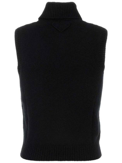 Cashmere Turtleneck Vest Black - PRADA - BALAAN 2