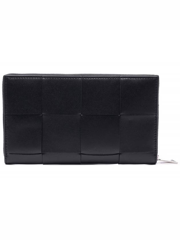 Intrecciato Zipper Around Medium Wallet Black - BOTTEGA VENETA - BALAAN 5