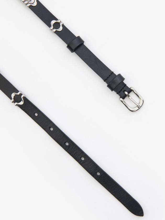 Odena Calfskin Leather Belt Silver Black - ISABEL MARANT - BALAAN 4