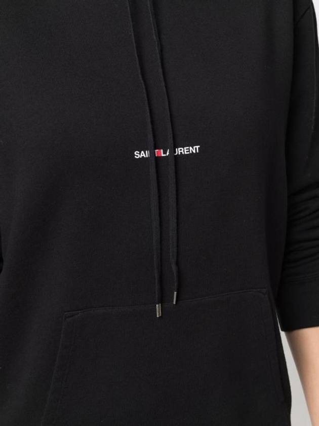 Signature Logo Hooded Top Black - SAINT LAURENT - BALAAN 3