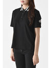 Logo Patch Short Sleeve Polo Shirt Black - MONCLER - BALAAN 3