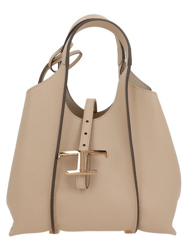 T Timeless Leather Shopping Mini Tote Bag Beige - TOD'S - BALAAN 2