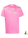 Men's Graffiti Logo Cotton Short Sleeve T-Shirt Pink - ALEXANDER MCQUEEN - BALAAN 2