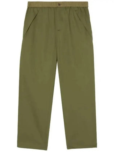 contrast trim wide pants green - BURBERRY - BALAAN 1