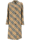 Check Reversible Long Gabadin Car Single Coat Beige - BURBERRY - BALAAN 1