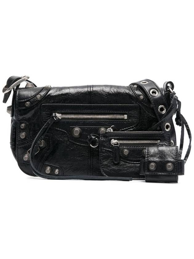 Zipper Stud Arena Lambskin Shoulder Bag Black - BALENCIAGA - BALAAN 2