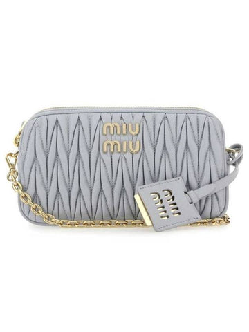 Matelasse Nappa Leather Mini Bag Cornflower Blue - MIU MIU - BALAAN 1