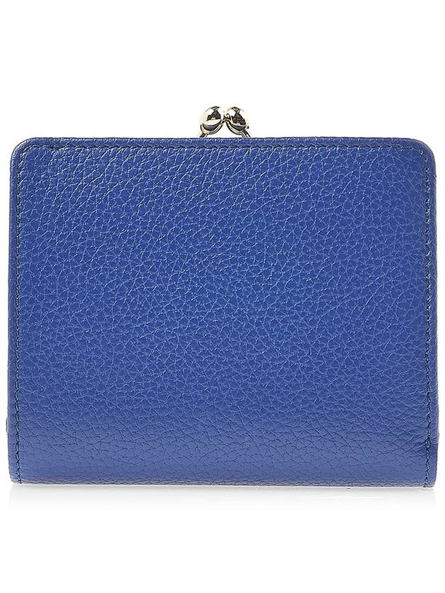 Grain Leather Frame Half Wallet Light Blue - VIVIENNE WESTWOOD - BALAAN 4