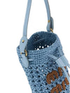 Embroidered Logo Crochet Bucket Bag Light Blue - MIU MIU - BALAAN 6