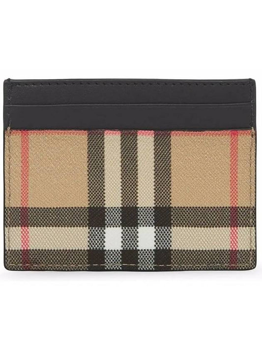 Vintage Check Leather Card Wallet Beige - BURBERRY - BALAAN 2