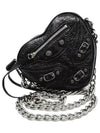 Le Cagole Heart Cross Mini Bag Black - BALENCIAGA - BALAAN 2