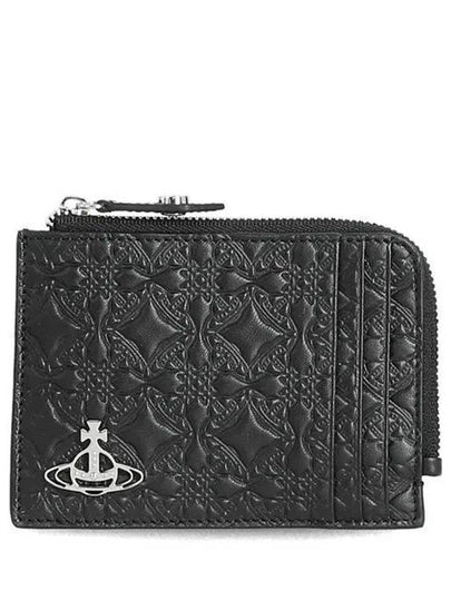 Common Embossed Zipper Card Wallet Black - VIVIENNE WESTWOOD - BALAAN 2