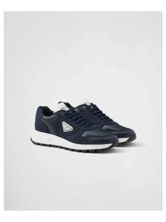 Nubuck Nylon Low Top Sneakers Baltic Blue - PRADA - BALAAN 2