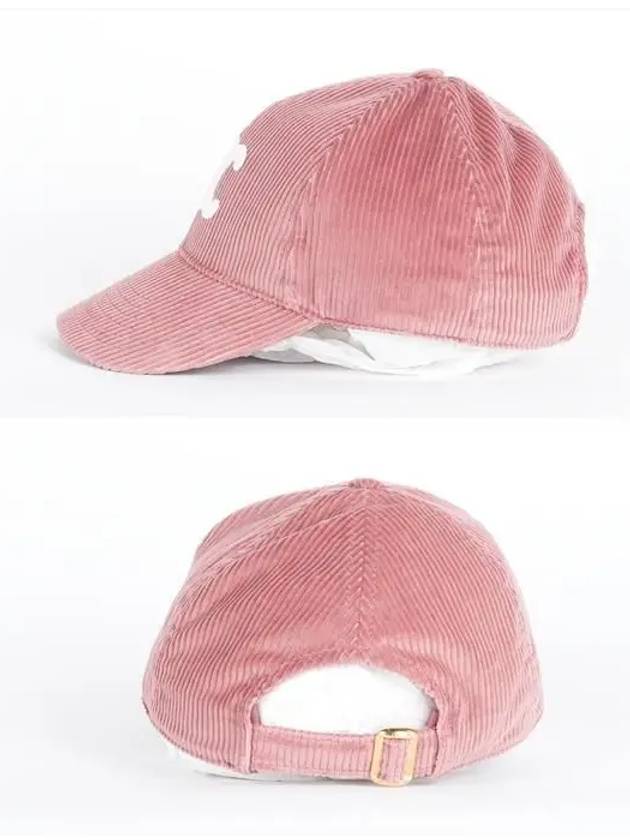 Triomphe Corduroy Ball Cap Rose Poudré - CELINE - BALAAN 4