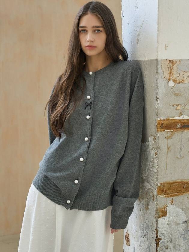 Pearl round cardigan gray - MITTE - BALAAN 2