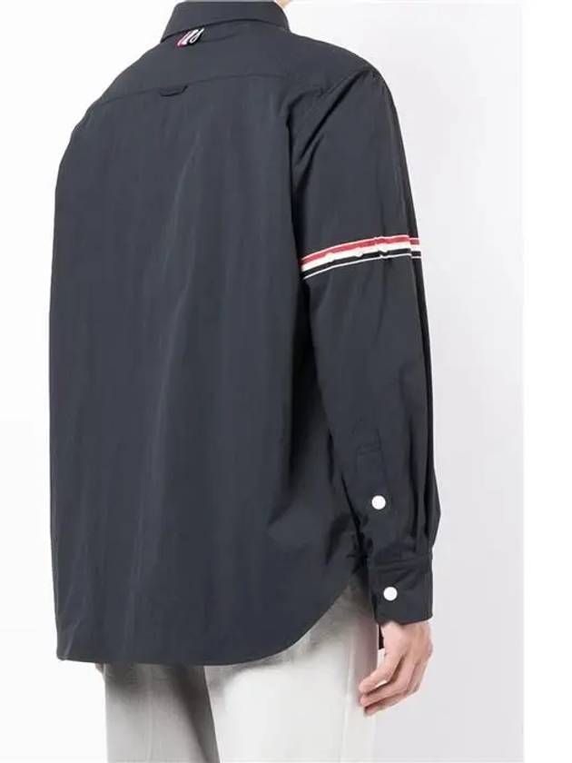 Three Stripes Armband Nylon Long Sleeve Shirt Navy - THOM BROWNE - BALAAN 5