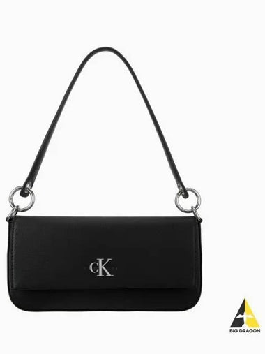 Jin CK ACC Women s CKJ Minimal Monogram Flab Wrap Shoulder Bag Black 4K3000G UB1 - CALVIN KLEIN - BALAAN 1