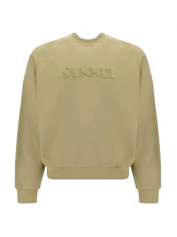 Embroidered logo crew neck sweatshirt beige - SUNNEI - BALAAN 1