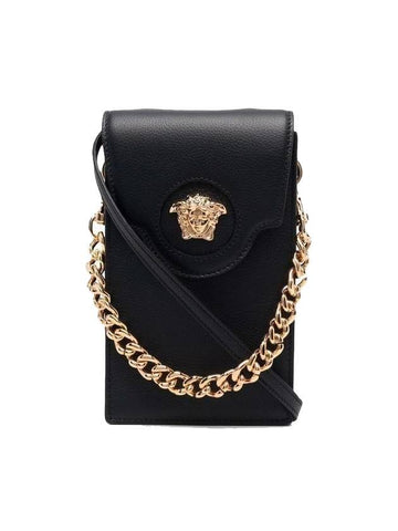 Medusa Gold Chain Phone Pouch Bag Black - VERSACE - BALAAN 1