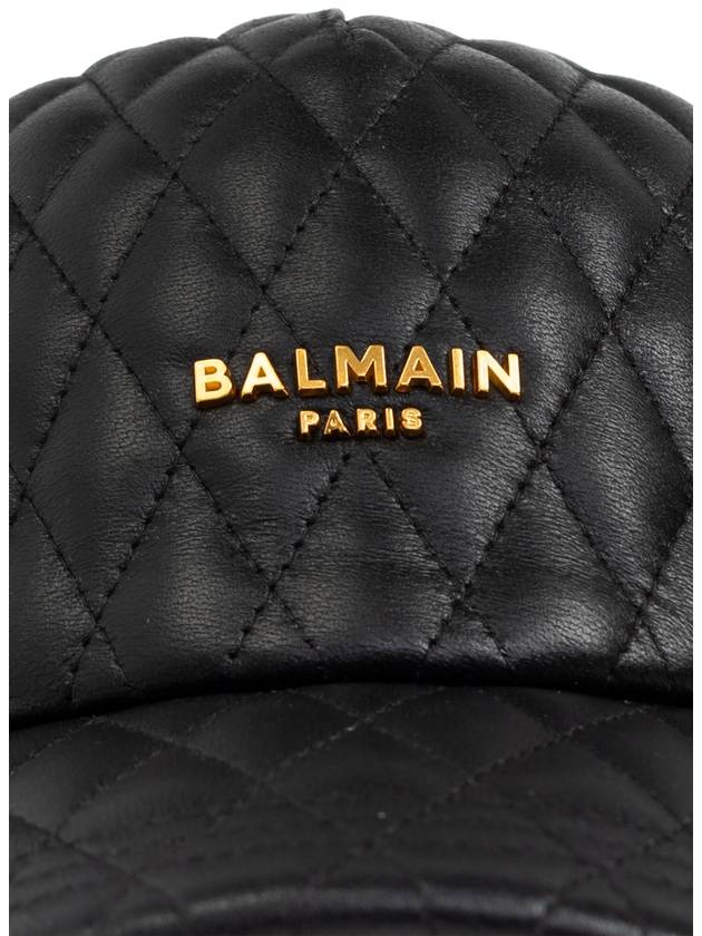 Balmain Leather Cap, Women's, Black - BALMAIN - BALAAN 4